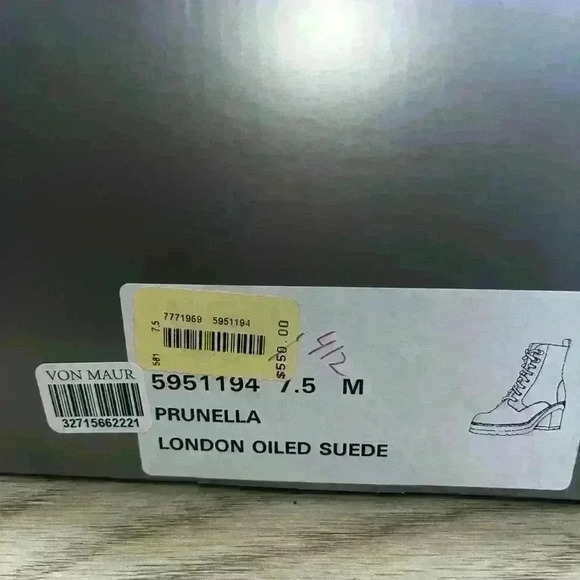 La Canadienne Prunella Rubber Heeled Combat Boots Suede Womens 7.5M $550 - Picture 2 of 9